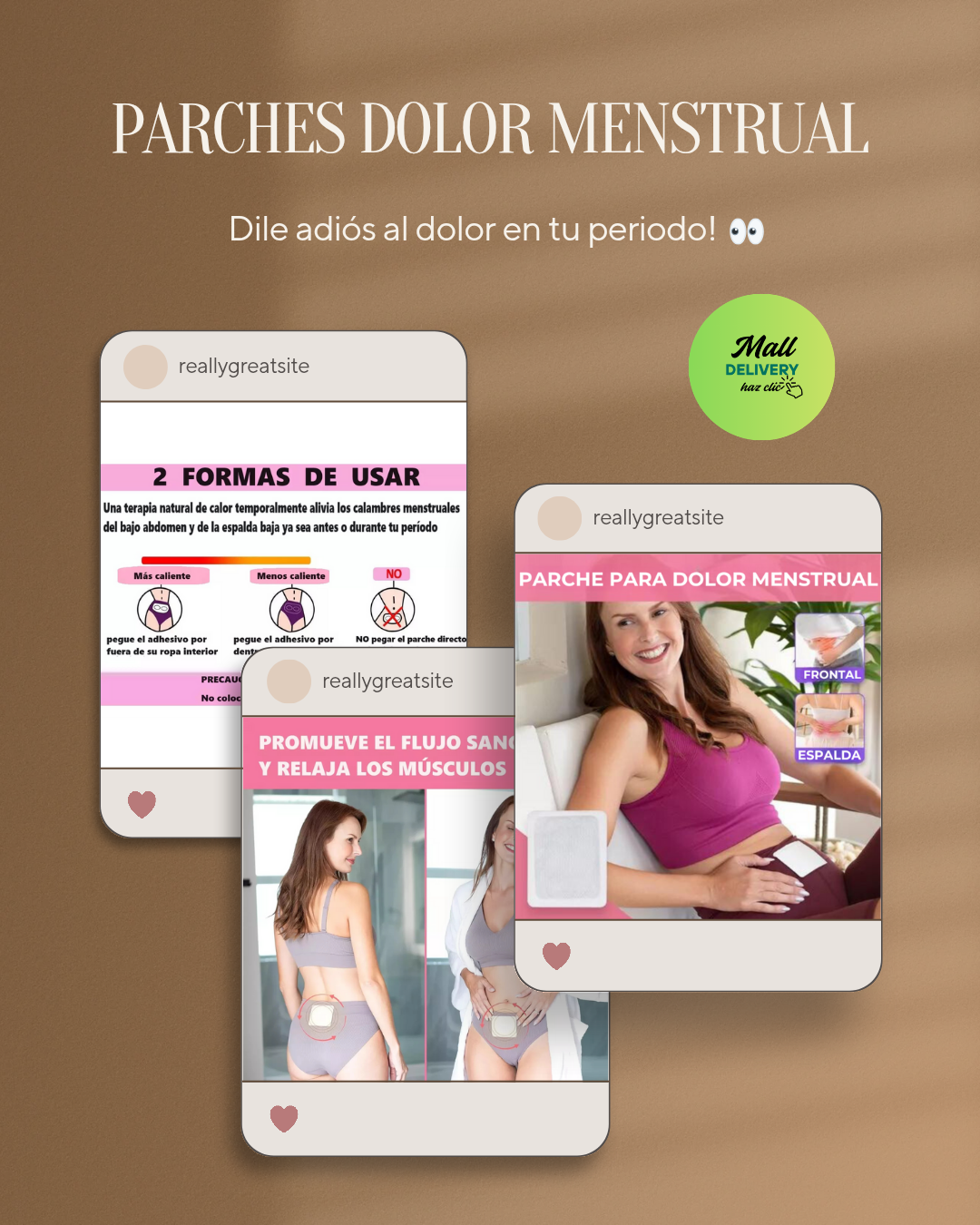 Pack 8 Parches Menstruales Alivio Dolor